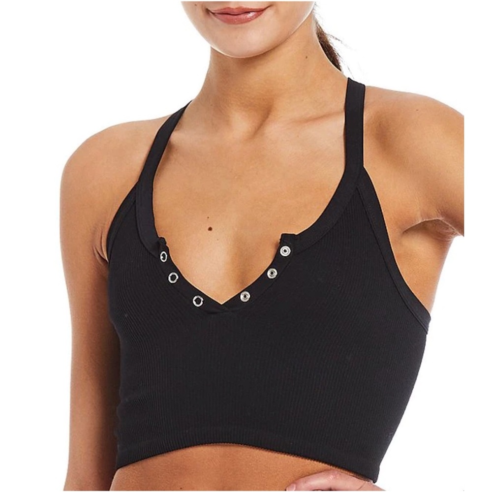 Free Throw Henley V-Neck Back Detail Sports Bra